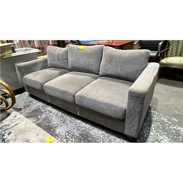 GREY FABRIC SOFA WITH MATCHING CUSHION
