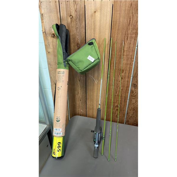 ORVIS CLEARWATER FLY 8' 5WT FISHING ROD WITH REEL AND HARD CASE