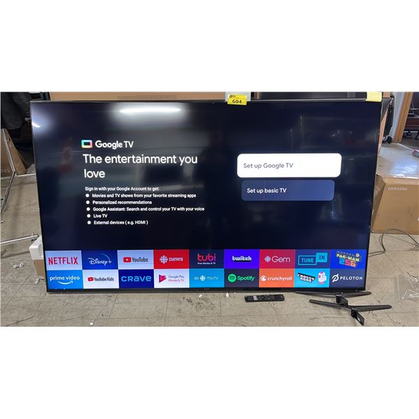 SONY 85" X80K 4K HDR ULTRA HD SMART TV WITH REMOTE AND POWER CODE * TWO DEAD PIXEL LINES ON SCREEN*
