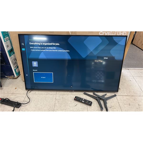 SAMSUNG 43" CRYSTAL UHD 4K SMART TV WITH POWER CORD AND REMOTE