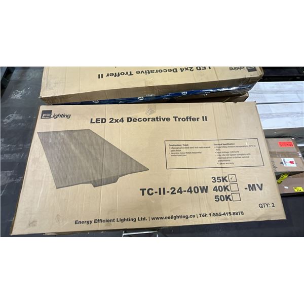BOX OF 2 EE LIGHTING LED 2X4 DECORATIVE TROFFER II LIGHTS: MODEL TC-II-24-40W35K-MW