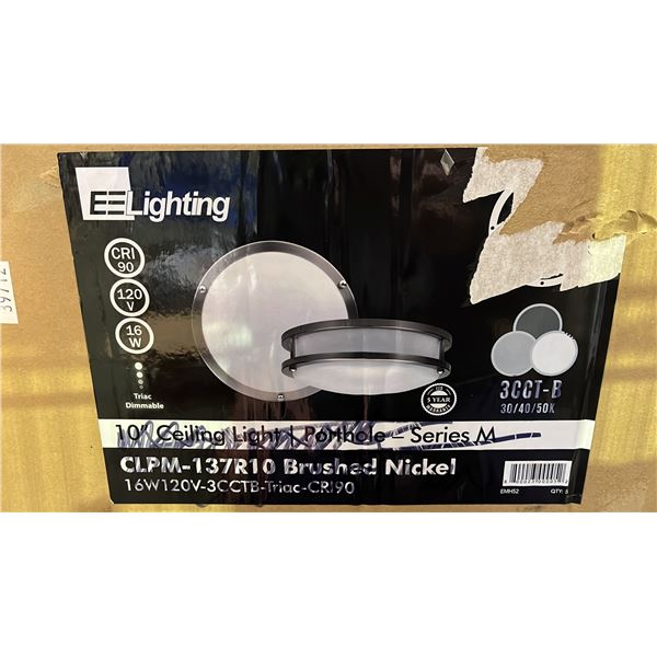 CASE OF 5 EE LIGHTING LED FLUSH MOUNT CEILING LIGHTS: MODEL CL-A9802B-LED02-120M