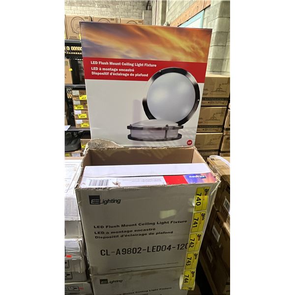 BOX OF 2 EE LIGHTING LED FLUSH MOUNT CEILING LIGHT FIXTURES: MODEL CL-A9802-LED04-120