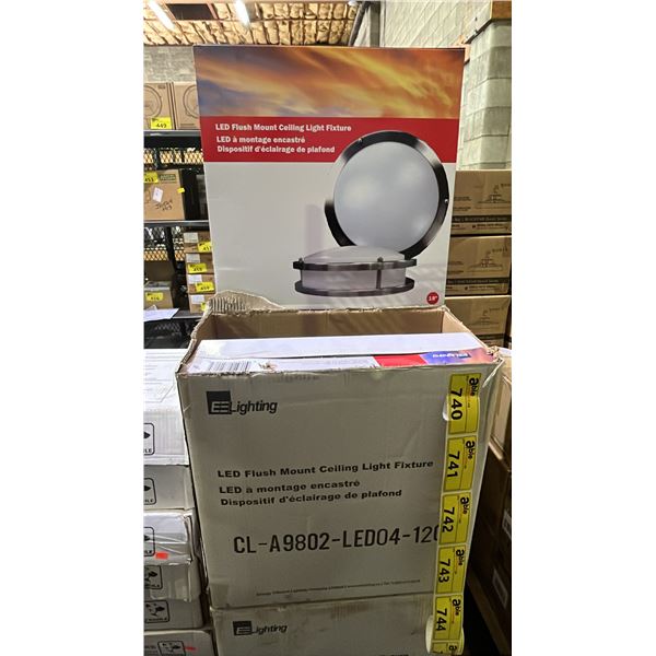 BOX OF 2 EE LIGHTING LED FLUSH MOUNT CEILING LIGHT FIXTURES: MODEL CL-A9802-LED04-120