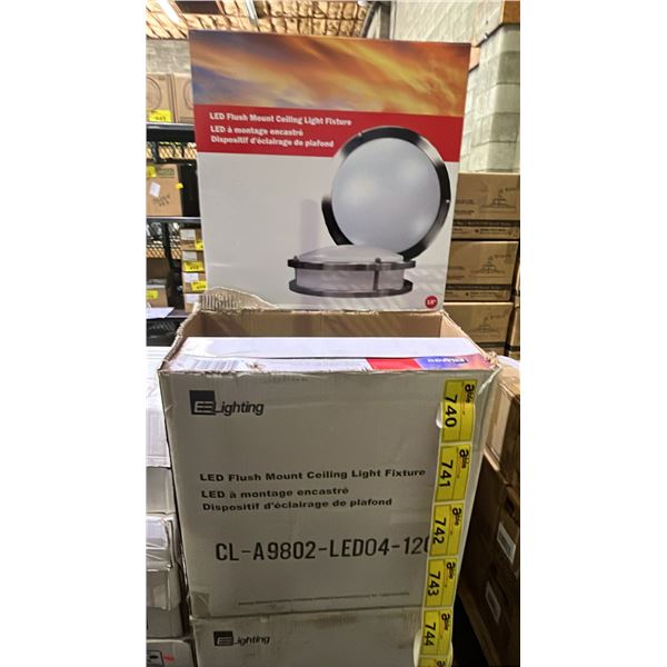 BOX OF 2 EE LIGHTING LED FLUSH MOUNT CEILING LIGHT FIXTURES: MODEL CL-A9802-LED04-120