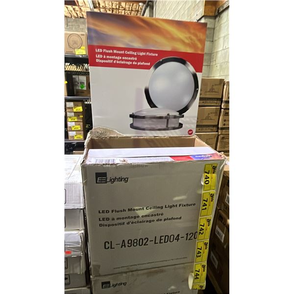 BOX OF 2 EE LIGHTING LED FLUSH MOUNT CEILING LIGHT FIXTURES: MODEL CL-A9802-LED04-120
