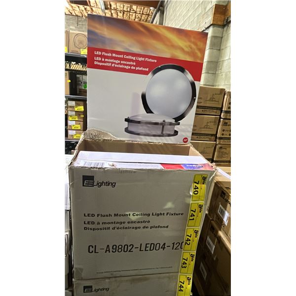 BOX OF 2 EE LIGHTING LED FLUSH MOUNT CEILING LIGHT FIXTURES: MODEL CL-A9802-LED04-120