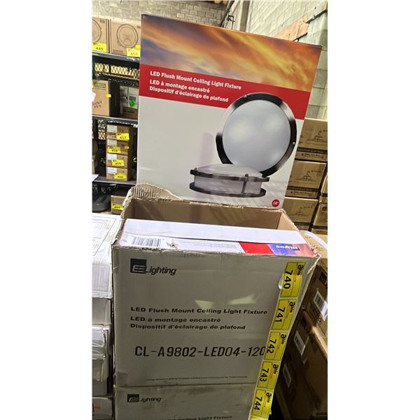 BOX OF 2 EE LIGHTING LED FLUSH MOUNT CEILING LIGHT FIXTURES: MODEL CL-A9802-LED04-120