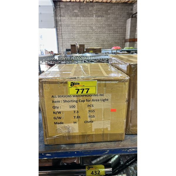 BOX OF 100 ALL SEASONS WATERPROOFING SHORTING CAPS FOR AREA LIGHTS