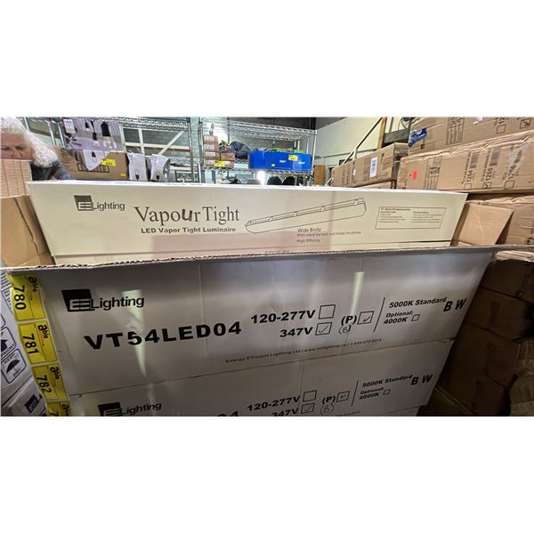 BOX OF 6 EE LIGHTING VT54LED04 347V 1P65 LED VAPOR TIGHT WIDE BODY LUMINAIRES
