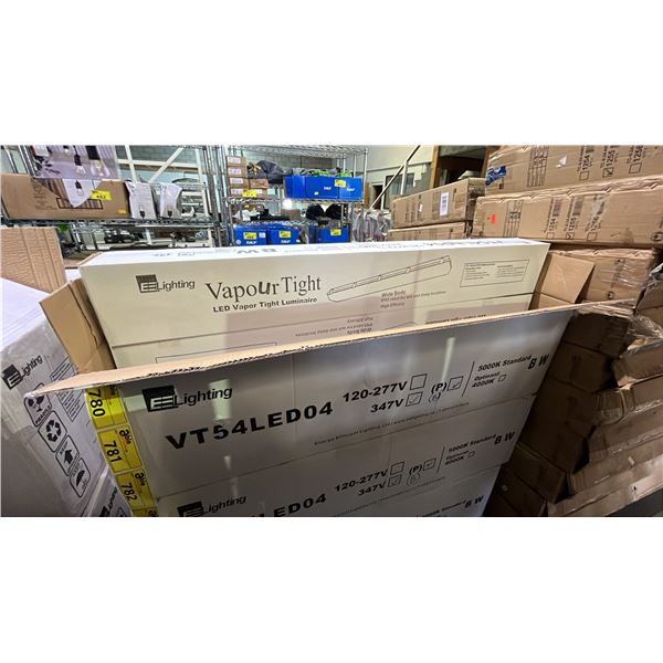 BOX OF 6 EE LIGHTING VT54LED04 347V 1P65 LED VAPOR TIGHT WIDE BODY LUMINAIRES