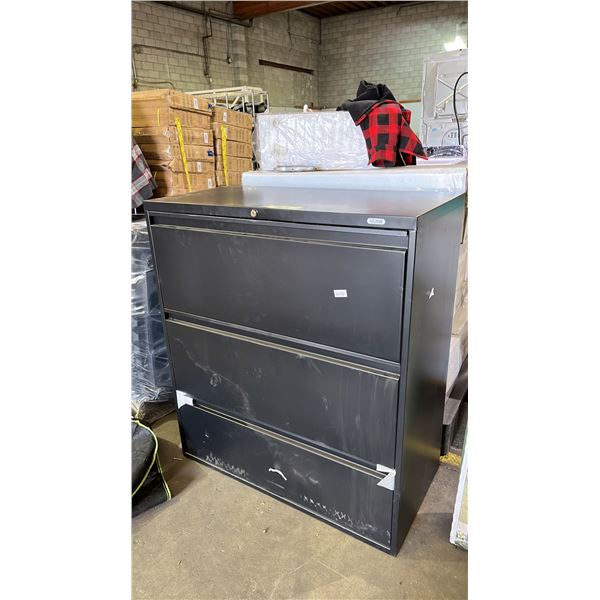 ULINE METAL 3-DRAWER LATERAL FILE CABINET WITH KEYS