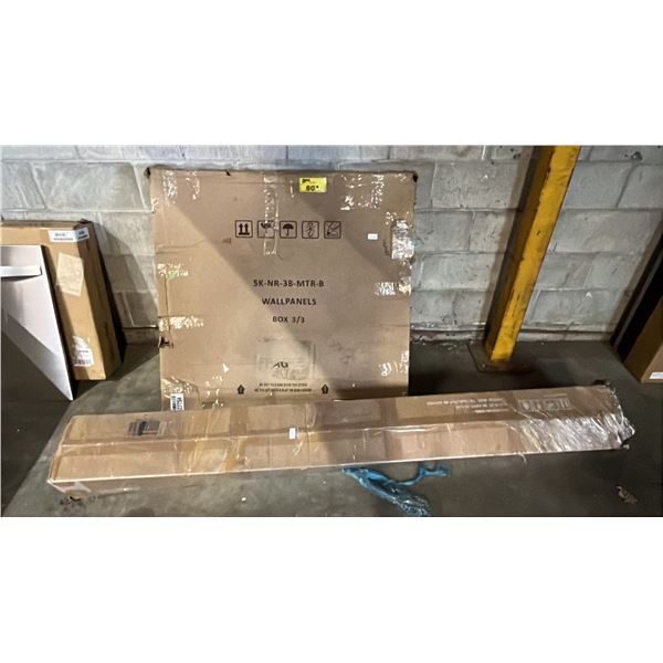 BOX OF BAIN SIGNATURE WALL PANELS & BOX OF METAL FRAME PIECES