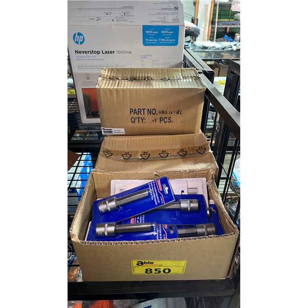 4 BOXES OF WESTWARD 1/2" DRIVE LONG HEX SOCKET BITS 9/16"