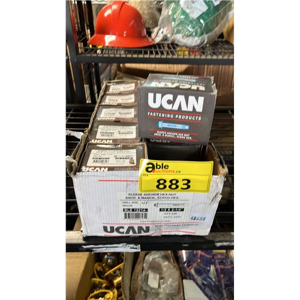 CASE OF UCAN SLEEVE ANCHOR HEX NUTS 1/2"
