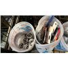 Image 2 : 5 BUCKETS OF ASSORTED ITEMS INCLUDING; ROSIN CORE, AAAA BATTERIES, ROUTER BITS & MORE