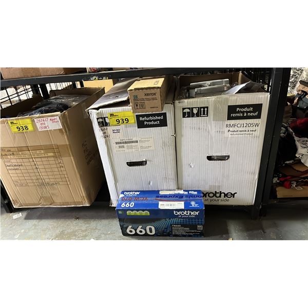 2 REFURBISHED BROTHER PRINTERS, XEROX CYAN TONER & BROTHER 660 TONER CARTRIDGE