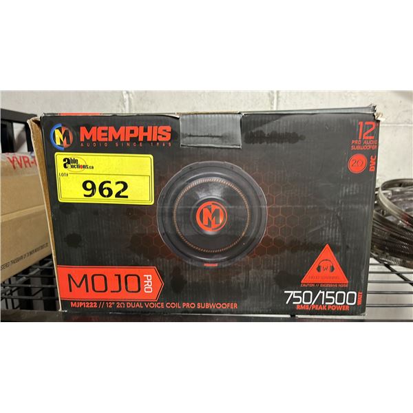 MEMPHIS MOJO PRO MJP1222 12" DUAL VOICE COIL PRO SUBWOOFER