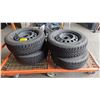 Image 1 : SET OF 4 GOODYEAR ULTRA GR/P WINTER 205/55R16 94T TIRES MOUNTED ON 5 BOLT METAL RIMS