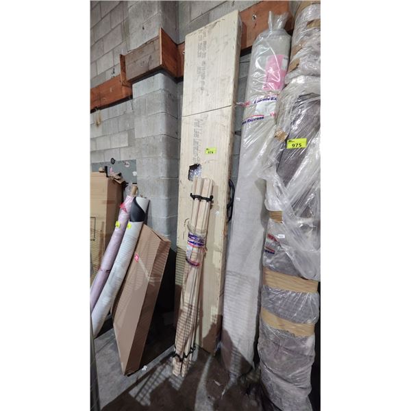 CRATE OF METAL COVER APPROX 10' & BED SLATS