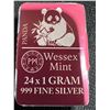 Image 10 : Wessex Mint 24 x 1g .999 Fine Silver Bars Trio Set