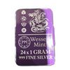 Image 2 : Wessex Mint 24 x 1g .999 Fine Silver Bars Trio Set