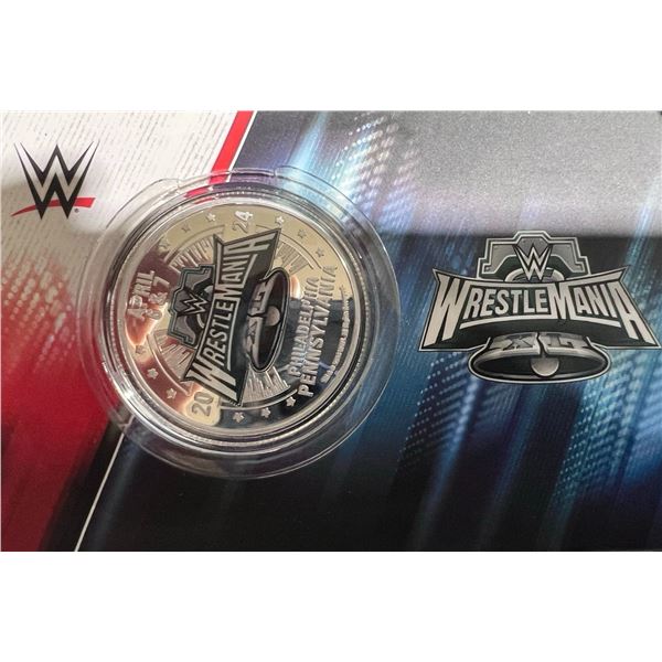 WWE WrestleMania 2024 Collectible Coin, Silver-Plated, 32 mm