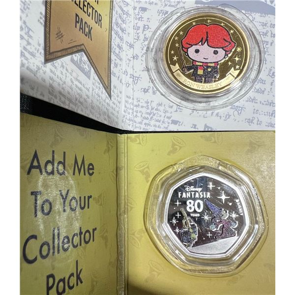 Disney Fantasia & Harry Potter Ron Weasley Collectible Coins Set
