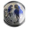Image 1 : 2014 Zambia 1000 Kwacha Hyacinth Macaw Silver Proof Coin with Swarovski Crystal