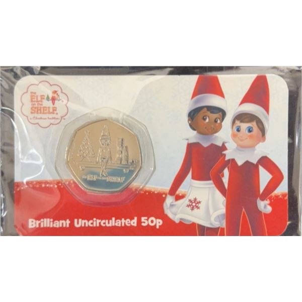 Elf on the Shelf 2022 Pitcairn Islands 50p Brilliant Uncirculated Coin Sealed