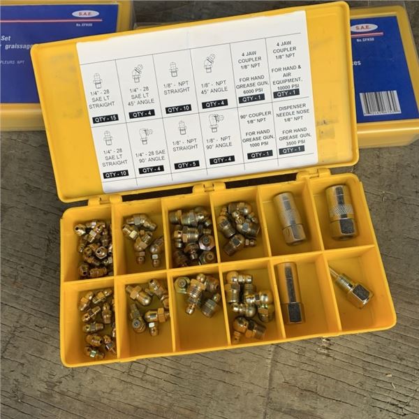 3 SETS OF NEW 60PC GREASE FITTINGS SETS RETAIL $210