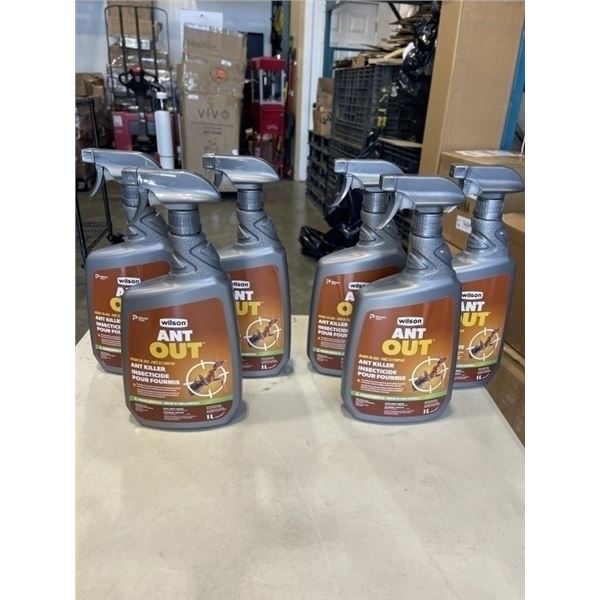 6 NEW BOTTLES WILSON ANT OUT ANT KILLER SPRAY BOTTLE 1L EACH