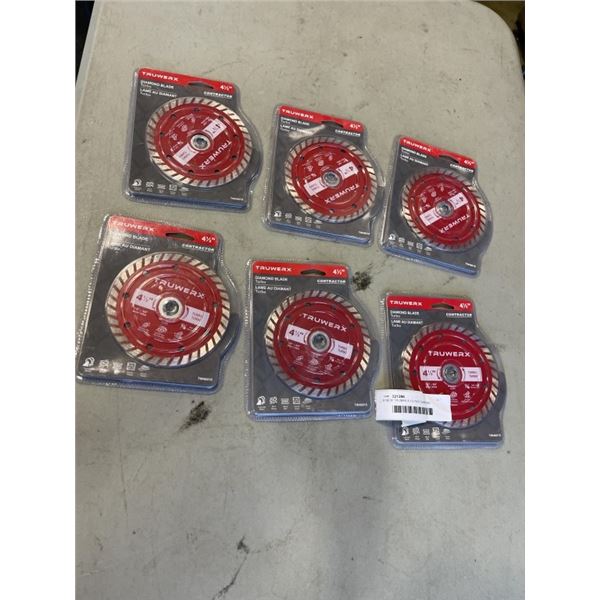 6 NEW TRUMAX 4-1/2 INCH DIAMOND BLADES