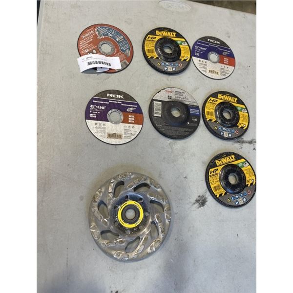 HILTI #224134 GRINDER DISC AND ASSORTED NEW GRINDER AND CUTOFF DISCS