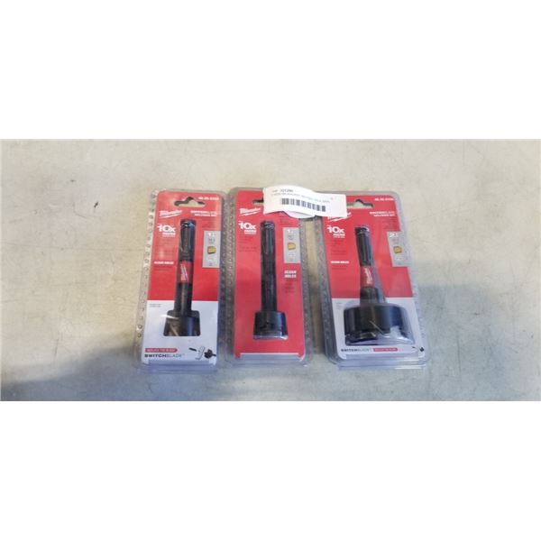 3 NEW MILWAUKEE SELFEED HOLE SAW BITS