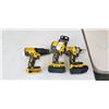 Image 1 : DEWALT 1/4" CORDLESS IMPACT DRIVER WITH BATTERY, DEWALT CORDLESS 1/2" HAMMERDRILL WITH BATTERY AND D