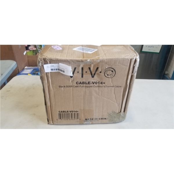VIVO BLACK 500FT CAT6 FULL COPPER OUTDOOR ETHERNET CABLE