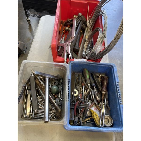 3 BINS OF ASSORTED TOOLS