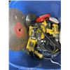 Image 2 : TOTE OF POWER TOOLS, DEWALT LASER LEVEL UNTESTED, GRINDERS ETC