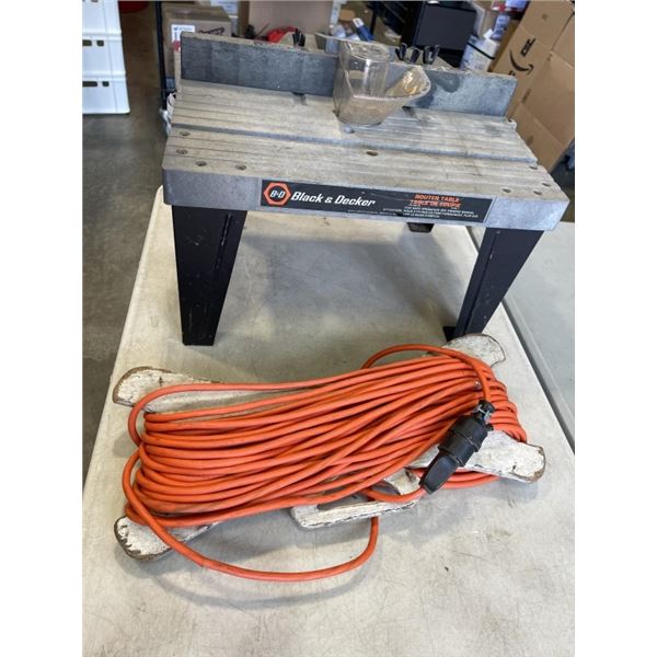 BLACK AND DECKER ROUTER TABLE AND HEAVY DUTY EXTENSION CORD