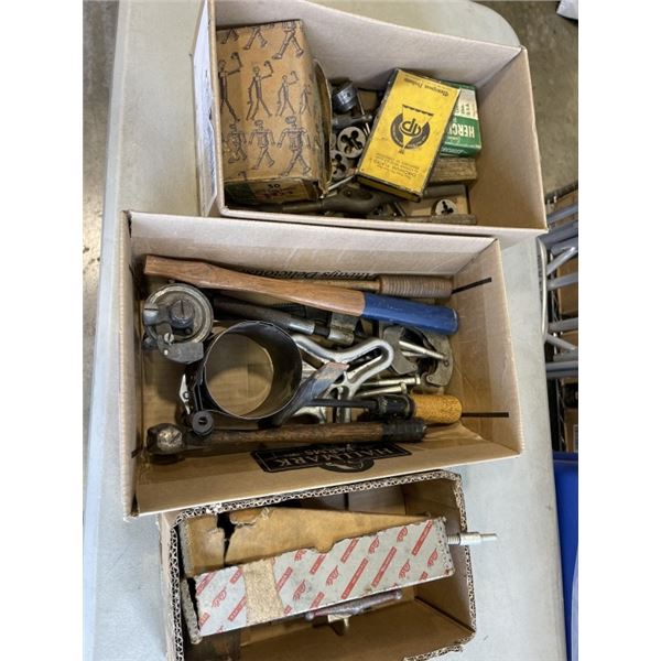 3 BOXES OF ANTIQUE TOOLS