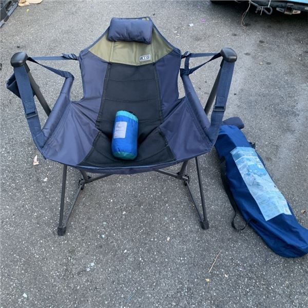 TWO RIO HAMMOCK SWING CHAIRS WITH DOUBLE HAMMOCK