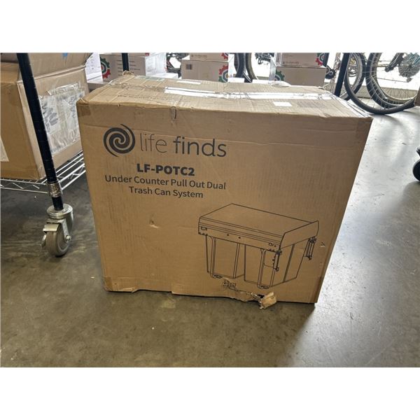 LIFE FINDS UNDER COUNTER PULL OUT DUAL TRASH CAN SYSTEM
