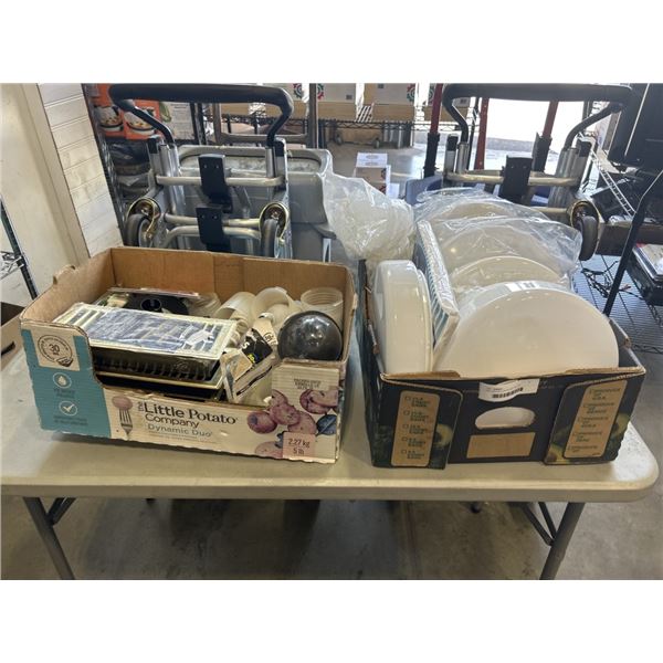 LED CEILING LIGHTS AND TRAY OF ASSORTED BULBS, REGISTER COVERS ETC