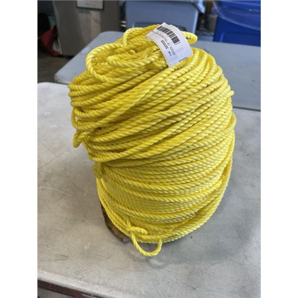 SPOOL OF YELLOW POLY ROPE, 1/4 INCH