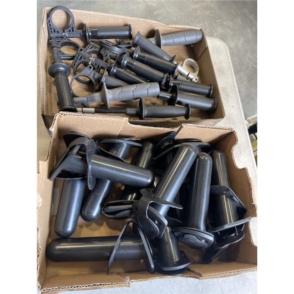 TRAY OF NEW BOAT ROD HOLDERS AND TRAY OF DRILL GRIPS