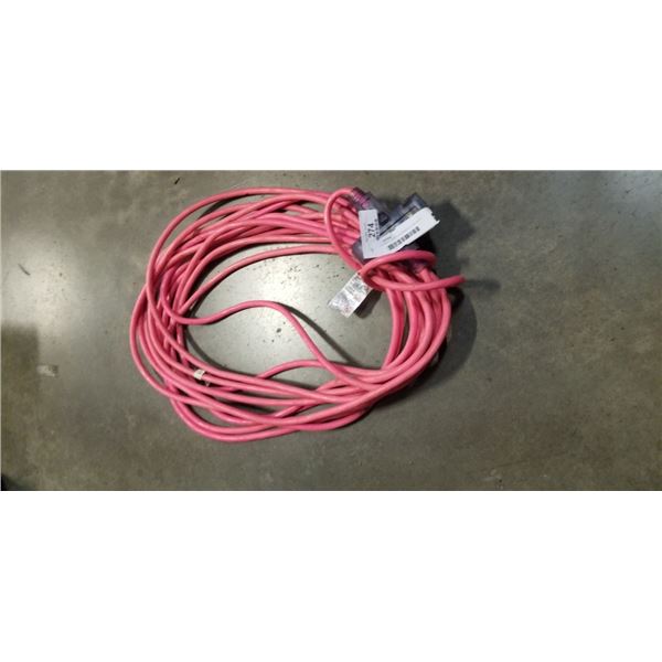PINK HEAVY DURTY EXTENSION CORD WITH TRIPLE PLUG, APPROX 50FT