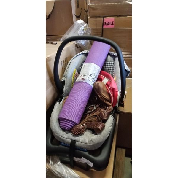 SAFETY FIRST BABY CAR SEAT WITH BASE, YOGA MAT AND TWO HANDBAGS