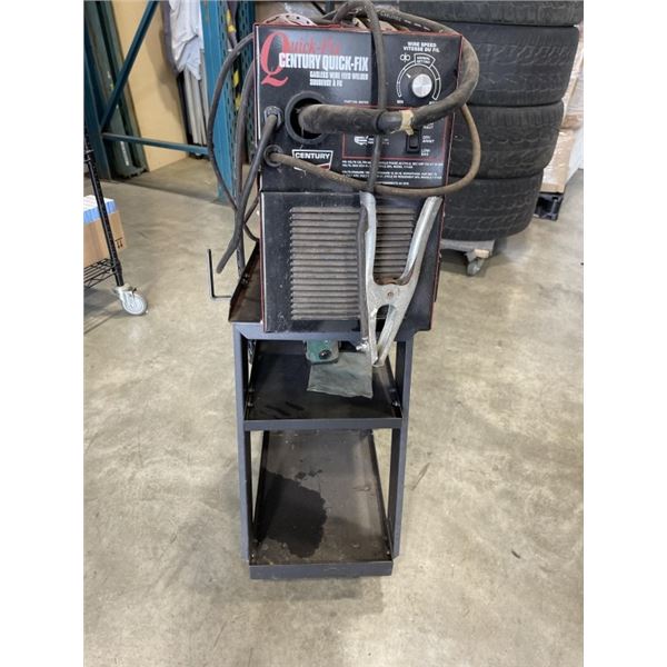CENTURY QUICK FIX GASLESS WIRE FEED WELDER, ON CART