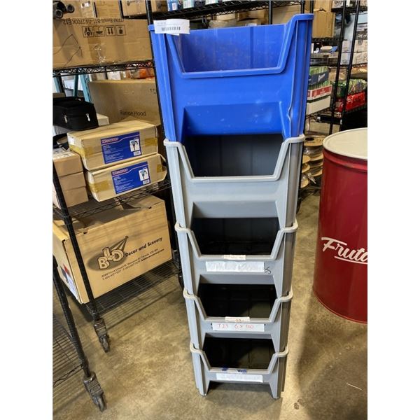 4 STACKING PARTS BINS APPROX 17" x 17"